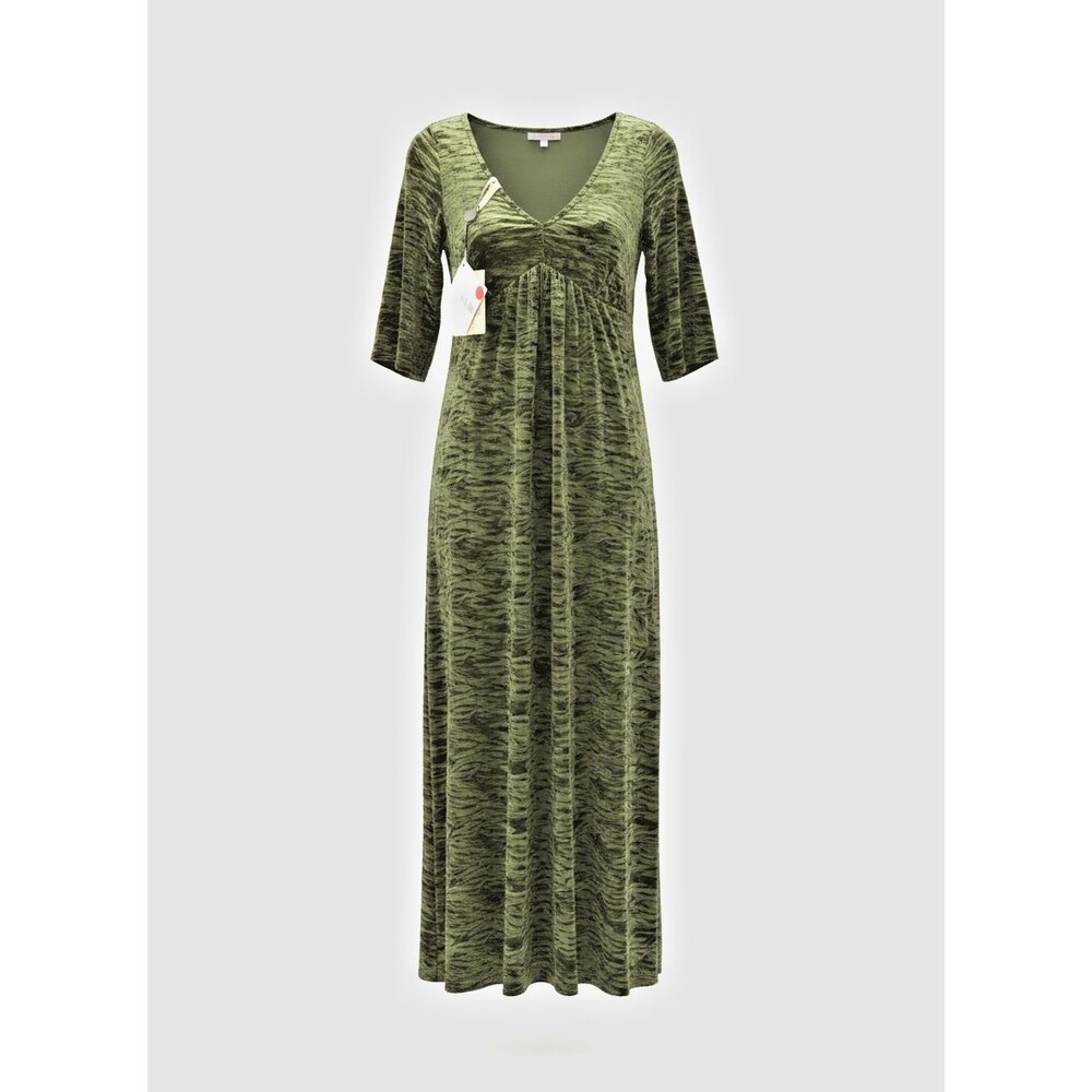 Pink Memories Women's Green Sleeveless Boho Maxi Gown Size 38 NWT